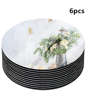 6PCS Acrílico Espelhos Redondos Acrílicos Para Peças De Centro Circulares Placas De Velas Mesa De Casamento De Parede De Bandeja De Redonda Festa