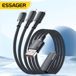 Essa Essager 7A 100W Cabo USB 3 Em 1 Tipo C Micro Iph Plug Wire Para Max SamsungXiaomiHuawei Mate 60 Pro De Dados Telefone Móvel