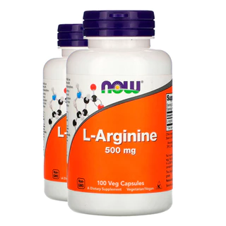 Kit 2x L-Arginina 500mg Now Foods 100 Veg Cápsulas Importado/Made in Usa
