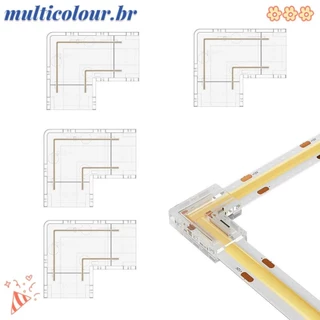 Conectores MULTICOLOUR COB LED , Canto Em Forma De L Transparente De Cobertura , Fita A Tira Para Luzes De CCT FCOB 5/8/10mm Conector De Pino Sem Solda 2/3/4