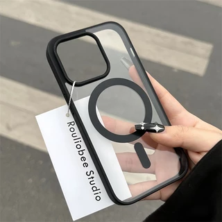 Capinha Capa Premium TPU MagSafe Borda de Silicone Proteção de Câmera Carregamento por Indução iPhone 11 12 13 14 15 Pro Max Plus ProMax Mais Resistente De Alta Qualidade GJ20