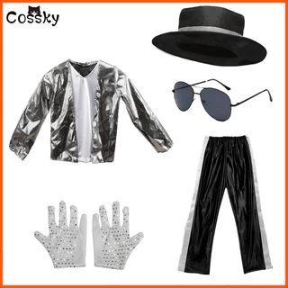 Kids Michael Jackson Costume Cosplay Dance Star Halloween Carnaval Superstar Cantor Festa De Meninos 80s 90s Roupas De Palco Hip Hop