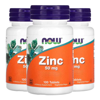 Kit 3x Gluconato de Zinco 50mg Now Foods 100Tabs/Made in Usa