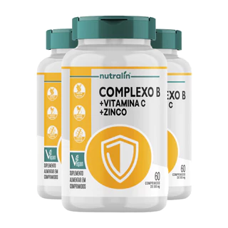 Kit 3x Complexo B Nutralín com Vitamina C e Zinco 60 Comp.