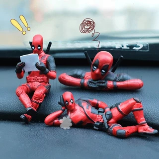 1/2 Unidades De Enfeites De Deadpool Para Automóveis-Ornamento De Console Central De Carros-Acessórios Interiores De Decoração De Carro Fofa De Desenho Animado-Modelo De Estatueta De PVC De Veículo Suprimentos Decorativos