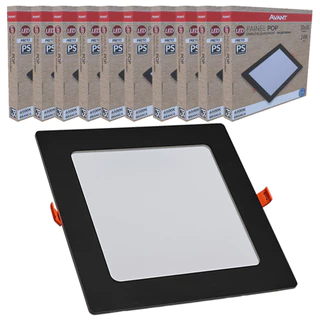 10 Painel Plafon Pop Quadrado Embutir Luz Branco Frio 6500K Bivolt 24w Avant em Oferta na Shopee