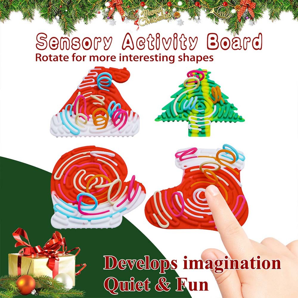 Sensory Activity Board, Four-Sided Silicone Sensory Fidget Toy