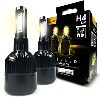 Par Super Led 3200l Tipo Xenon 4300K Encaixe H4 Lâmpada Automotiva