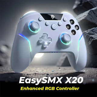 Controlador De Jogos Mecânico Sem Fio EasySMX X20 Compatível Com PC/Switch/Telefone/TV , Giroscópio RGB Hall Effect