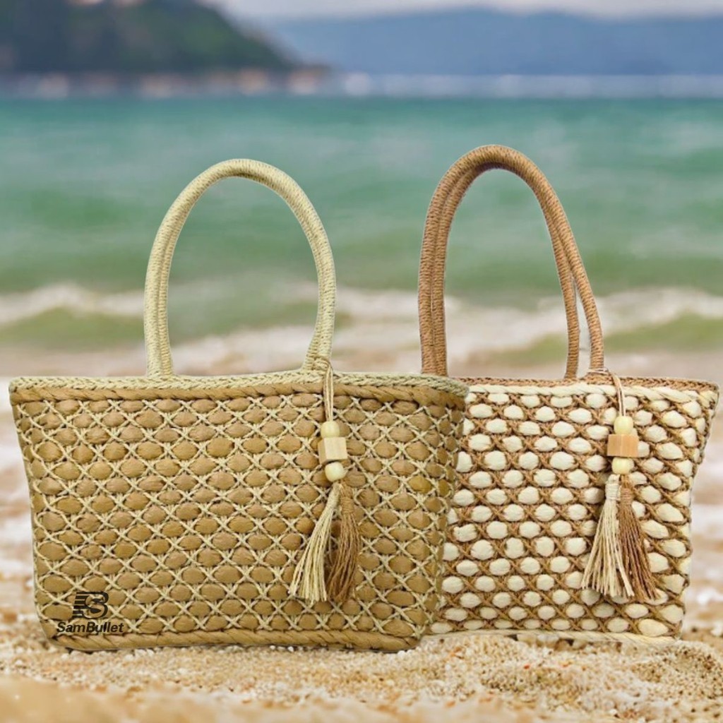 Bolsa de Palha Feminina Moda Praia Com Alça Leve e Estilosa Look Verão ...