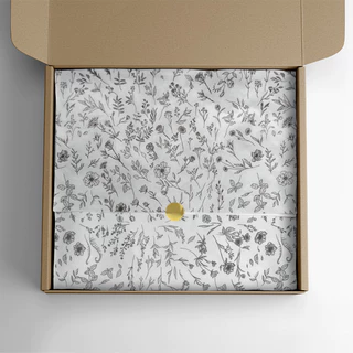 Papel Seda Premium Estampa Floral 100 Folhas