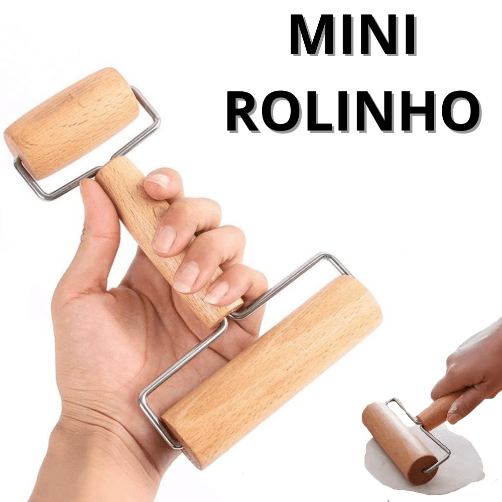 Rolo De Massa De Madeira Rolinho Pequeno Abridor De Massas C