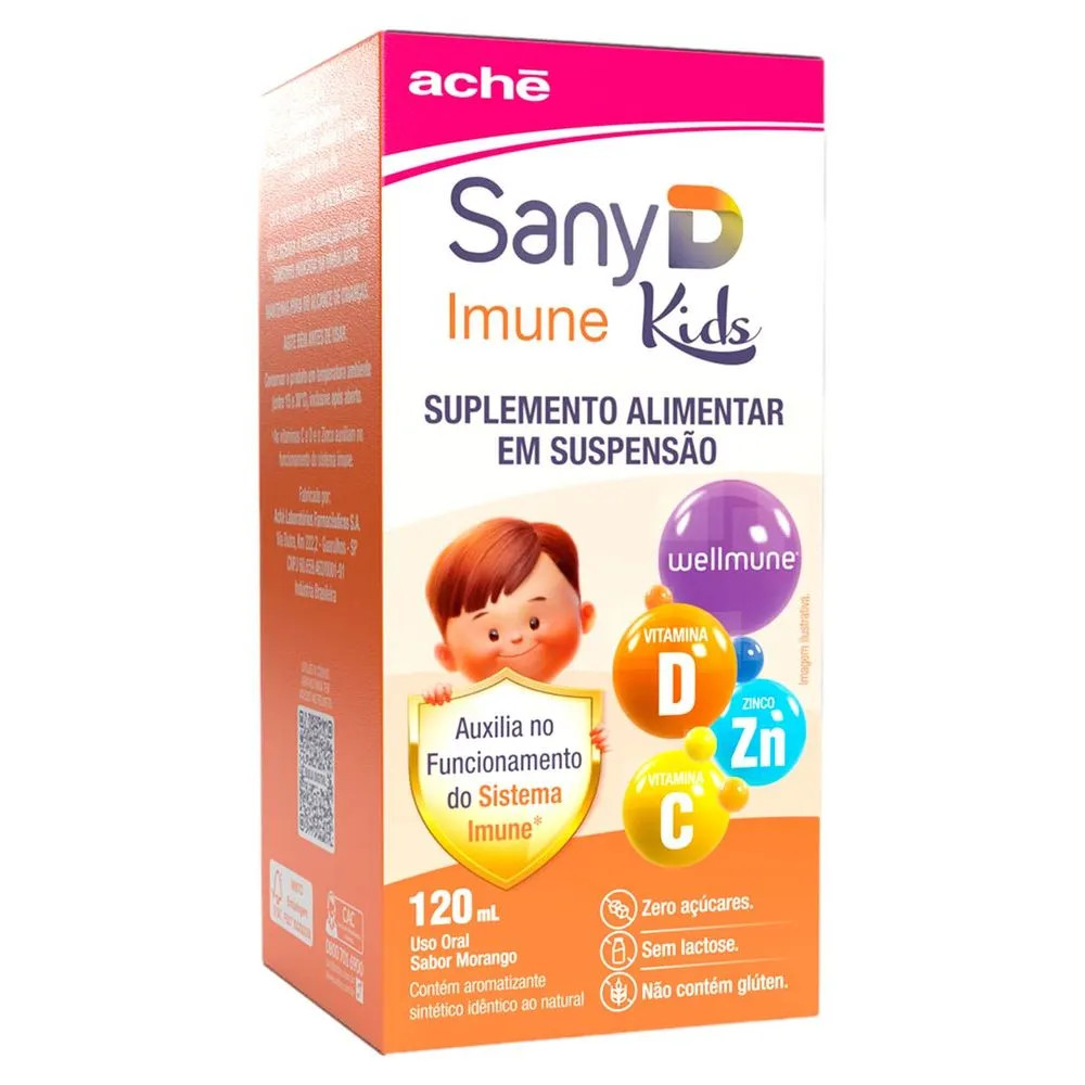 Sany D Imune Kids 120ml + 20ml Grátis – Suplemento com Vitaminas C, D ...
