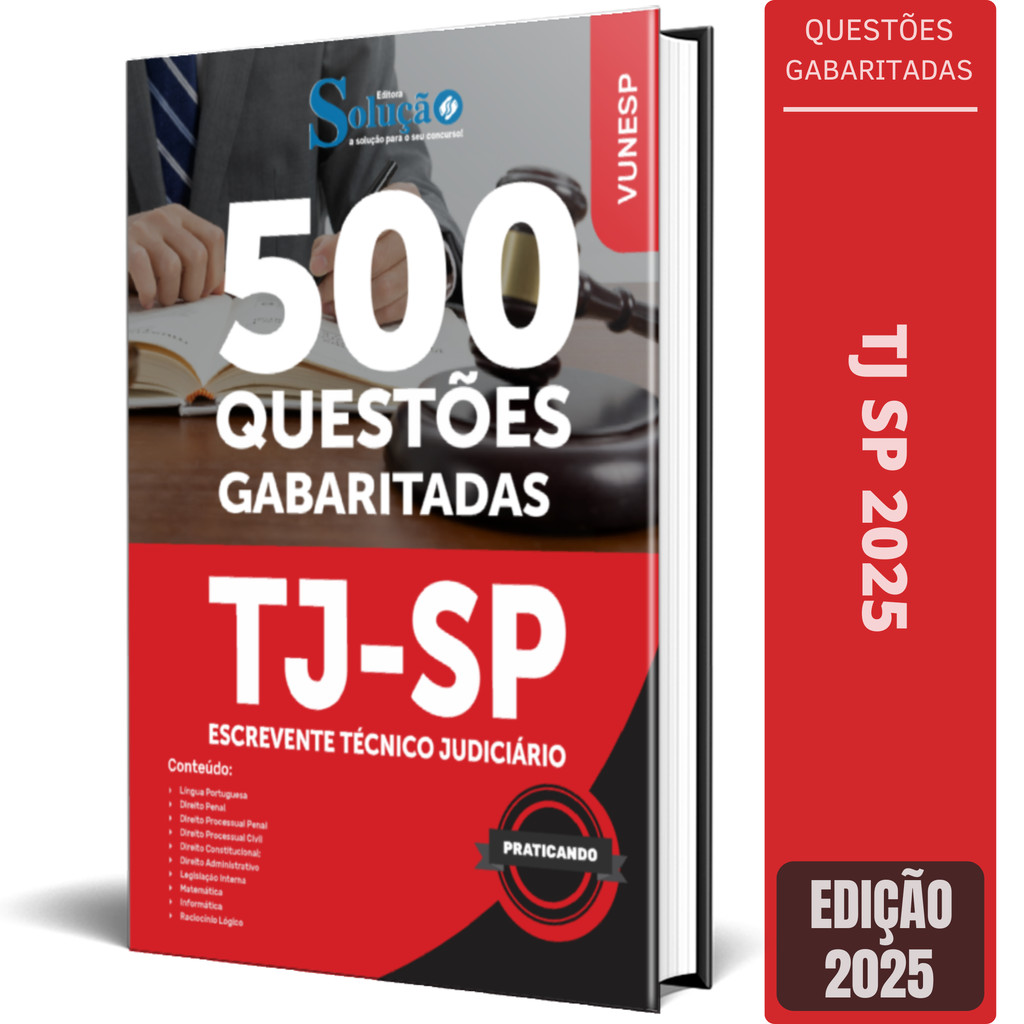 Caderno de Questões TJ SP 2025 - Escrevente Técnico Judiciário ...