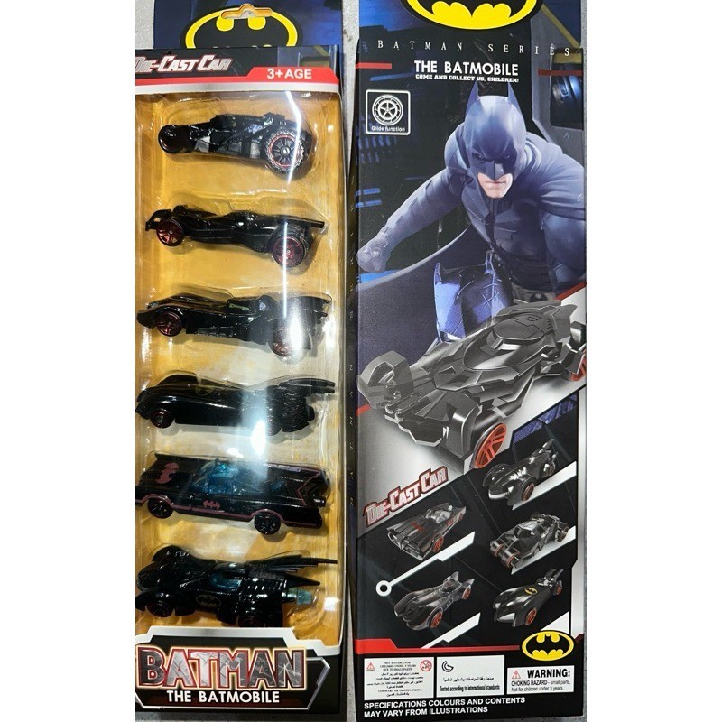 Kit 6 Carrinho De Ferro Batmovel Estilo Hot Wheels Miniaturas Colecionáveis Batman , Carrinho Brinquedo Divertido Die-ca