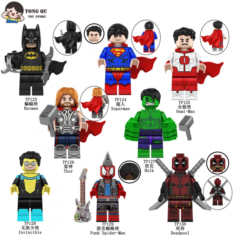Superhero Minifigures Hulk Omni-Man Building Block Dolls Modelos Colecionáveis Brinquedos De Aniversário