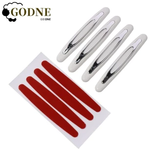 GODNESSFO 4pcs Proteção Das Bordas Portas Do Carro , Black 、 White 11.4 * 1.2cm Com Adesivo ABS PVC Faixa Curva Anti-Colisão Para A Coleta De SUV