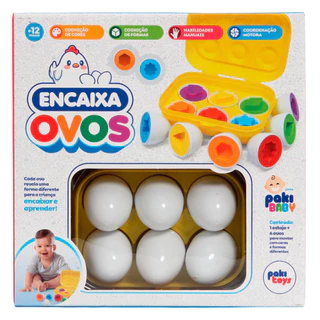 Jogo Encaixa Ovos Formas Geométricas Para Bebês Pakitoys