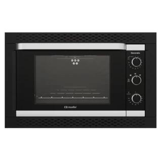 Forno de Embutir Elétrico Com timer Duplo Mueller Decorato 127v 44L Preto Luxo