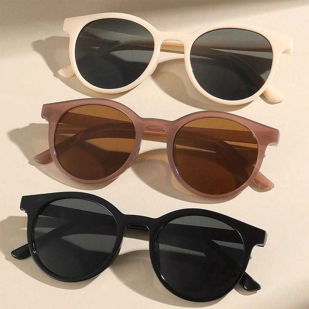 Influenciador de Óculos Retro Feminino Estilo Mesma Moldura Redonda Anti-Ultravioleta Óculos de Sol Gift