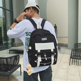 Mochila Escolar De Grande Capacidade Com Bolsinha Para Estudante Feminina Nylon Impermeavel