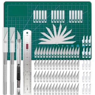 Estilete de precisão para artesanato - 40 lâminas + 10 lâminas SK-5，
