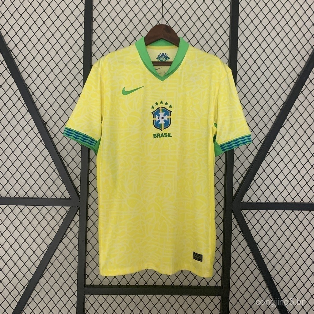 24-25 A equipe nacional Camisa de Futebol Amarela Casa