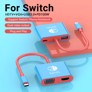 Interruptor Nintendo Switch/OLED hub De Ancoragem Dock De TV Portátil Com Porta 4K HDMI VGA USB 3.0 E Carregamento C Para