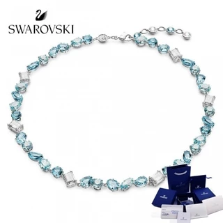 Colar Swarovski echo com colar cristal azul e caixa de presente. 7DGC