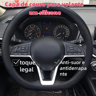 Capa protetora para volante universal de carro multicolorida de silicone flexível ultrafino sazonal de 36 a 40 cm em Oferta na Shopee
