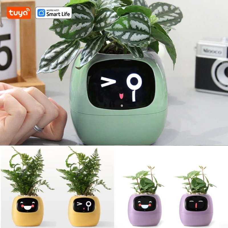 Plantador Inteligente Lvy , Diversão Infinita Com Mais De 49 Expressões Ricas , 7 Sensores Inteligentes , Chips AI Tornam Plantas Fáceis E Divertidas