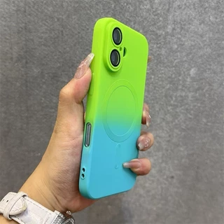 Luxo Para Magsafe Gradiente Silicone Multicolorido Caso À Prova De Choque iPhone 16 11 14 15 16 Pro Max Plus Capa De Carregamento Sem Fio