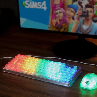 Teclado Mecanico Gamer Para Pc Sem Fio Bluetooth Usb Led Rgb