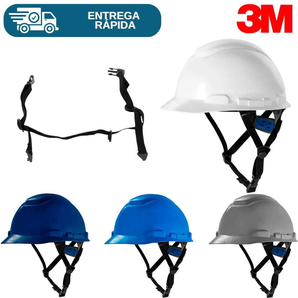 Capacete Segurança 3M H700 Carneira Ajuste Fácil + Jugular 3 Pontos ...