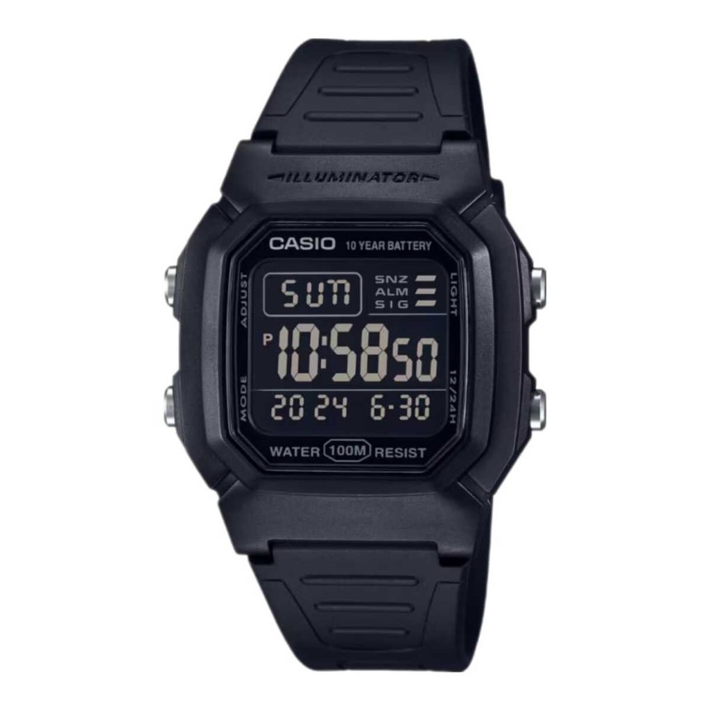 RELÓGIO CASIO MASCULINO DIGITAL NEGATIVO W-800H-1BVDF