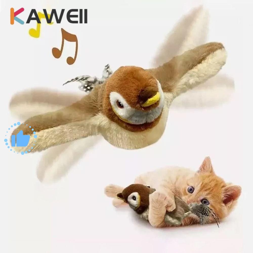Brinquedos Interativos Do Gato Pássaro Voador De KAWEII , Brinquedo Eletrônico Pardal Pendurado , Ativado Por Toque