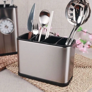 Suporte de Cozinha Utensílios Inox Talheres Armazenamento Dreno de Plástico Colher Garfo Faqueiro - WYL em Oferta na Shopee