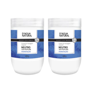 Kit com 2 Cremes D'agua Natural Neutro 650g - Hidratação Profissional em Oferta na Shopee