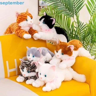 Setembrob Simulação Gato Brinquedo De Pelúcia Joelho Travesseiro Crianças Presentes Animal Gatinho Sofá Almofada Decoração Para Casa Apaziguar