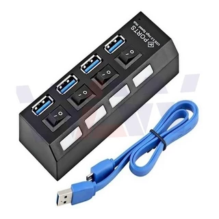 Hub Usb 3.0 Turbo Com 4 Portas Com Led Indicador E Botao