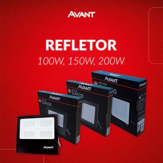 Refletor Led Slim 100w 150w 200w 3000k a 6500k Branco Quente e Frio Ip65 110v/220v Bivolt Avant