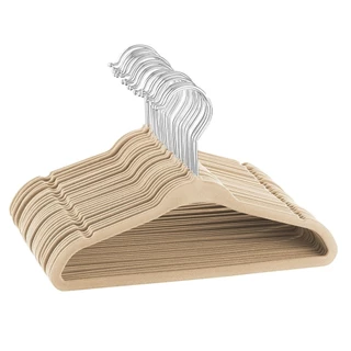 Cabide de Veludo Adulto Bege Ultrafino 30 Unidades Antideslizante em Oferta na Shopee