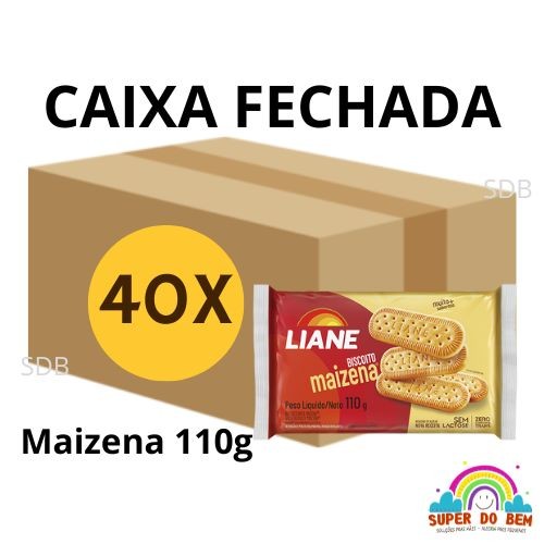ライラニ Caixa Fechada 40X Biscoito Maizena Zero Lactose Liane 110g | Sem