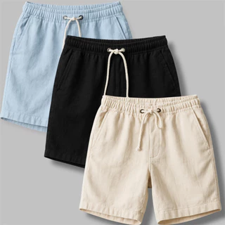 Kit 3 Short Praia Masculino Linho Premium Alta Qualidade