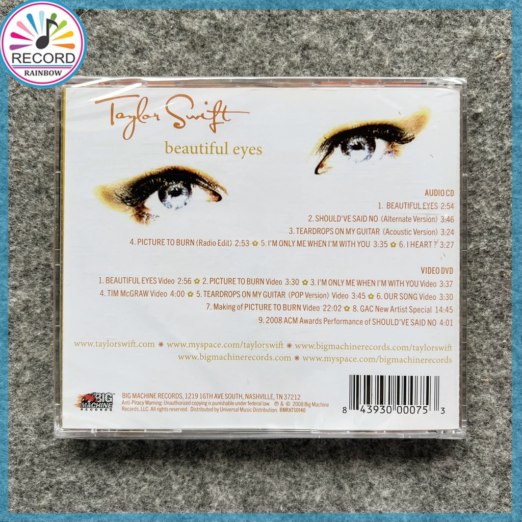 Taylor Swift Beautiful Eyes Original CD+DVD Album [Lacrado] Brand