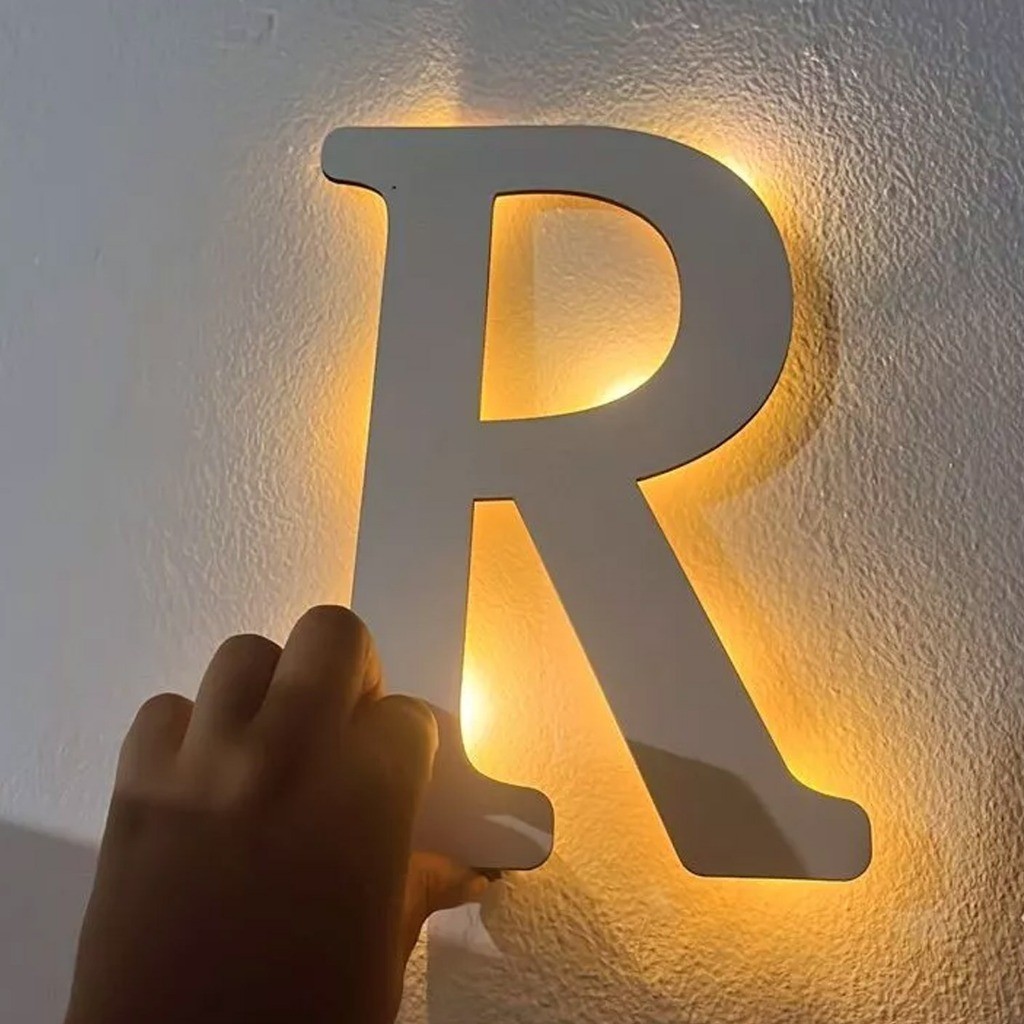 Letra Luminosa com Led Decoração Personalizada e Iluminada MDF | Shopee ...