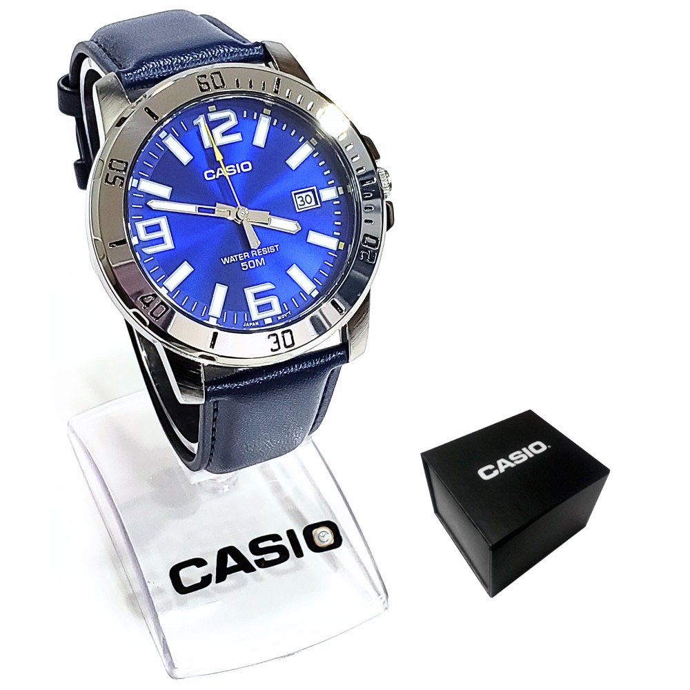CASIO Orologio Analogico Modello Collection MTP-VD01D-1E2VUDF – Uomo, Acciaio Inox, Vetro Minerale, Impermeabile 50m, Datario