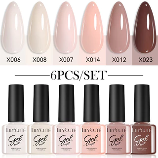 LILYCUTE 6 Cores Conjunto Gel Unha Polonês Marrom Nail Art Manicure Soak Off LED UV Vernizes 7ml em Oferta na Shopee