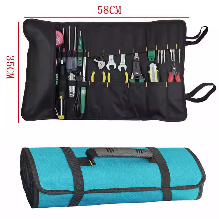 Kit de ferramentas armazenamento de mão engrossar canvas água manutenção portátil kit dobrável