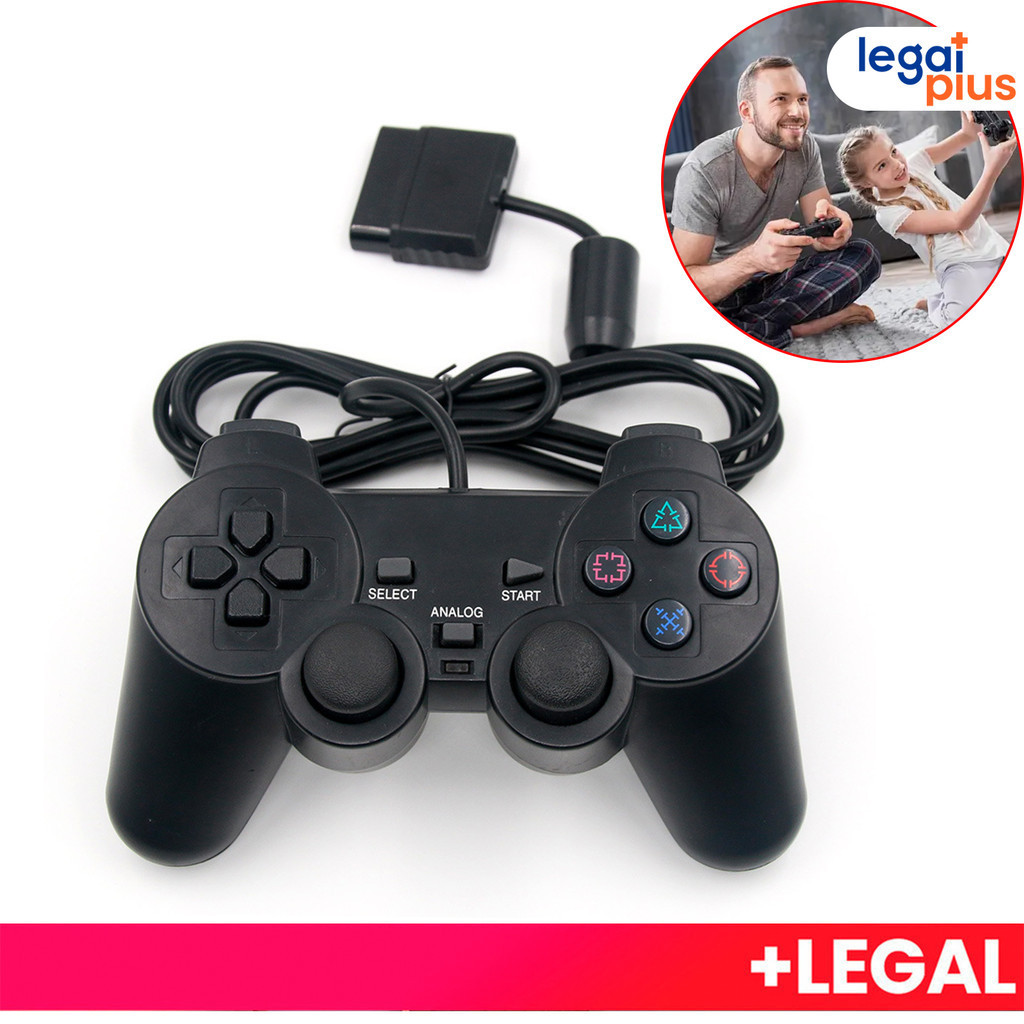 Kit 2 Controles Ps2 Joystick Com Fio Ergonômico Plug And Play